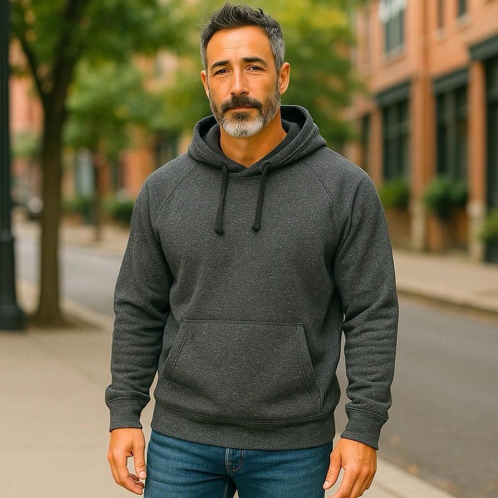 Antigua Men’s Heavy Pullover Sweatshirt Hoodie 2XL Charcoal Specced New